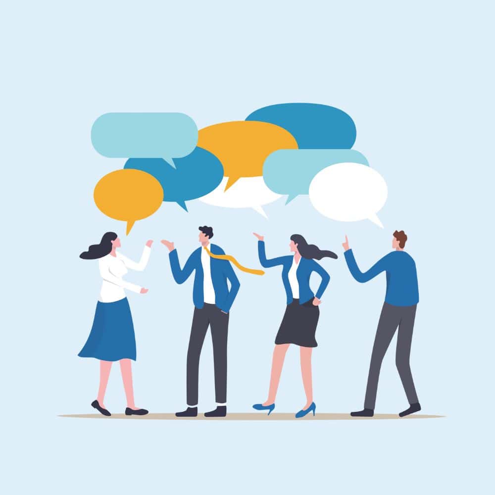 Menschen, die ein neues Vokabular definieren