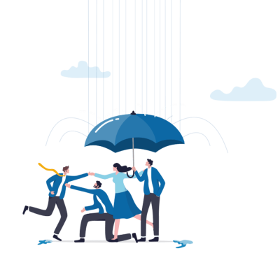 Mitarbeiter, die einander unterstützen